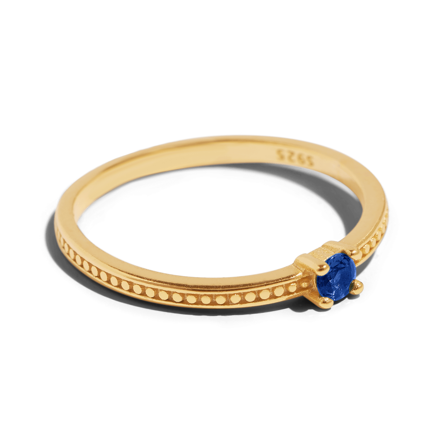 THE EMMA RING BLUE - Solid 14k gold