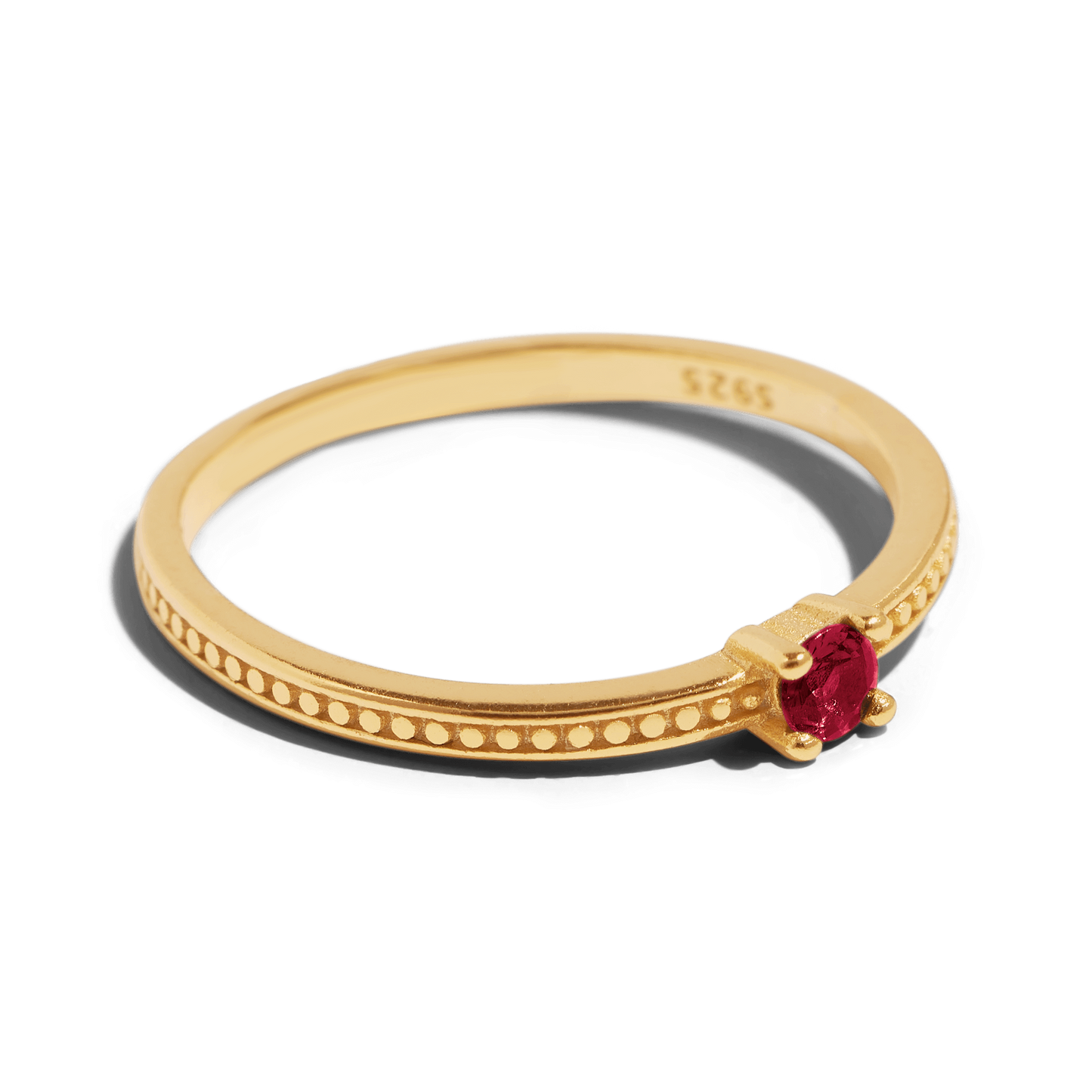 THE EMMA RING RED - 18k gold plated