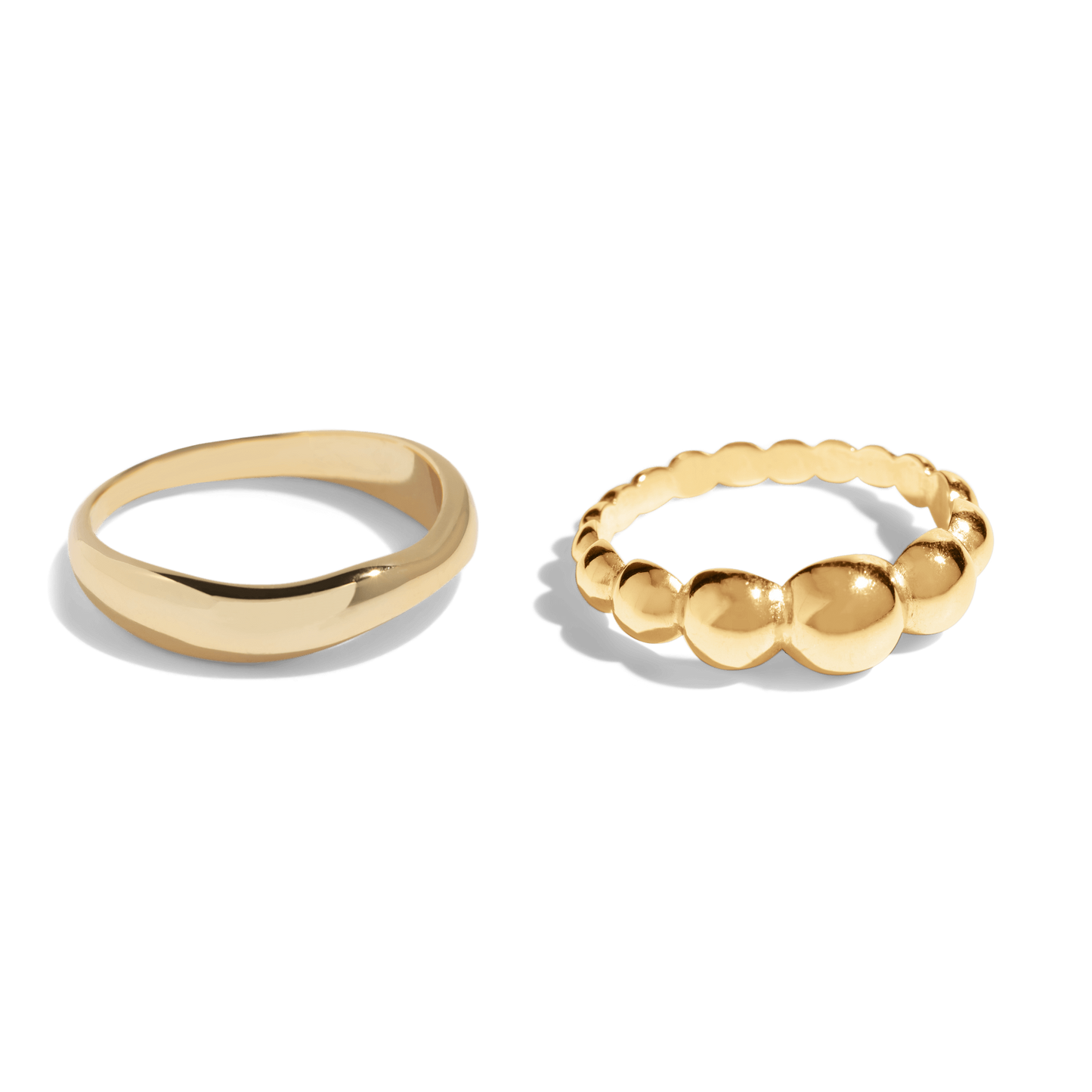 THE GO TO RING SET - Solid 14k gold