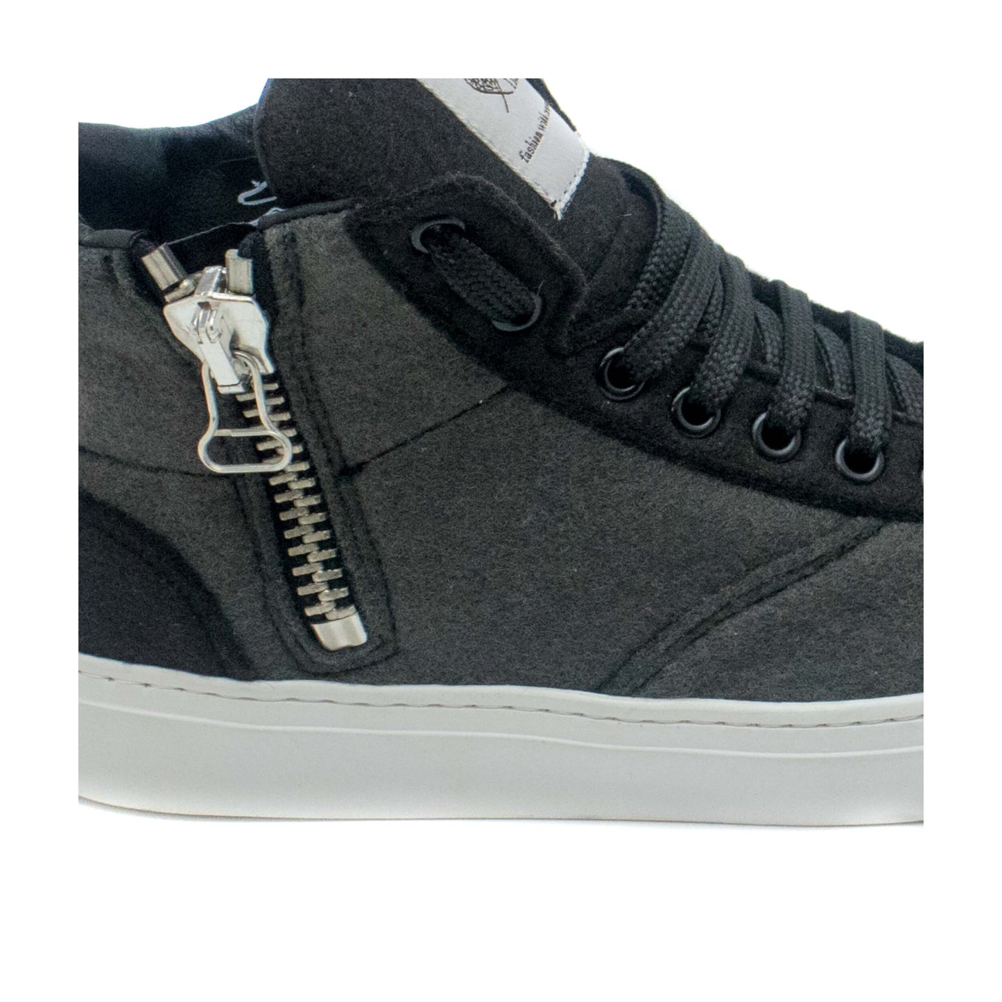 Milan Pet Grey - Ankle sneakers with a nickel free zip